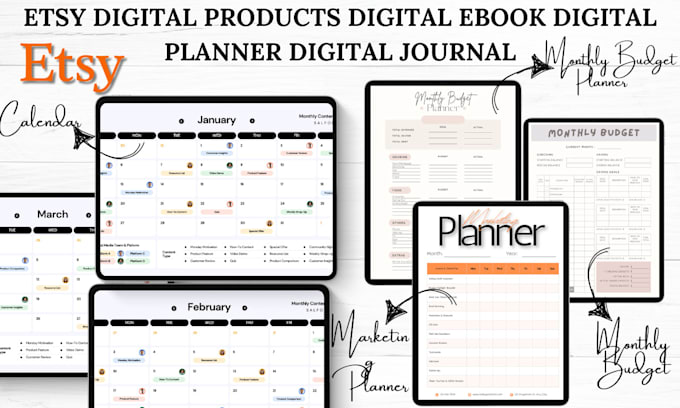 Gig Preview - Etsy shop etsy digital product etsy digital planner etsy digital product design