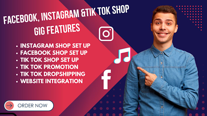 Gig Preview - Set up tiktok shop facebook shop instagram shop tiktok shop shopify promotion