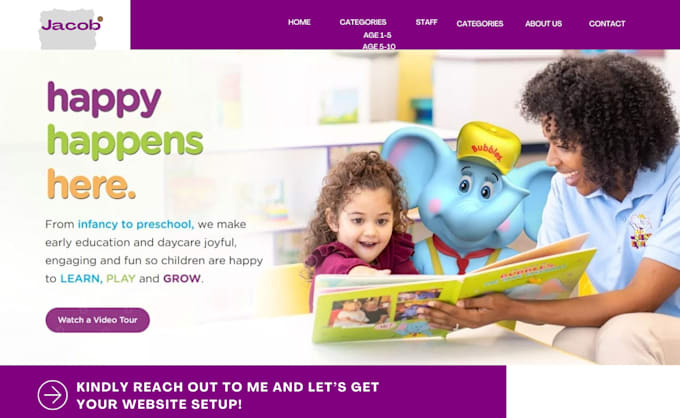 Gig Preview - Design kindergarten website, preschool, and daycare website on wix