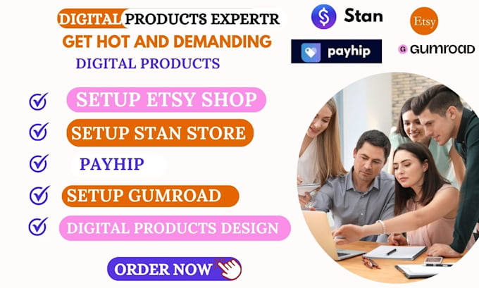 Gig Preview - Setup gumroad store, stan store digital products, payhip, wellness workbook