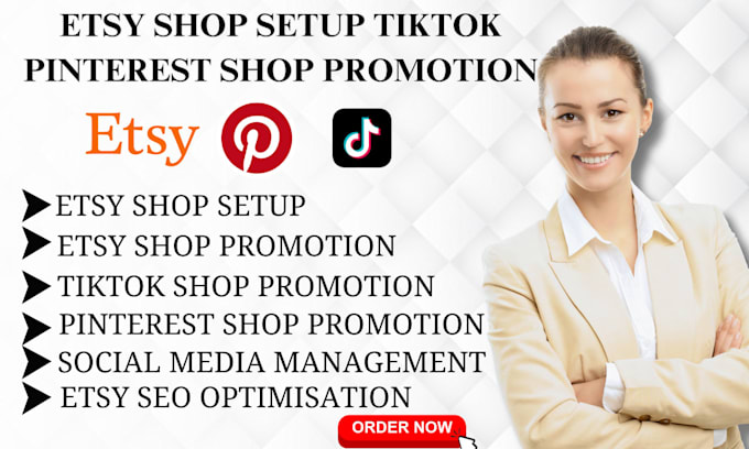 Gig Preview - Etsy shop boost etsy shop traffic tiktok shop promotion pinterest promotion