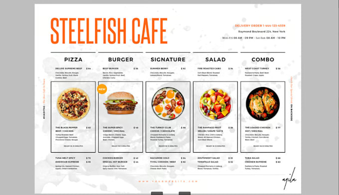 Gig Preview - Design creative digital menu restaurant menu food menu board logo poster flyer