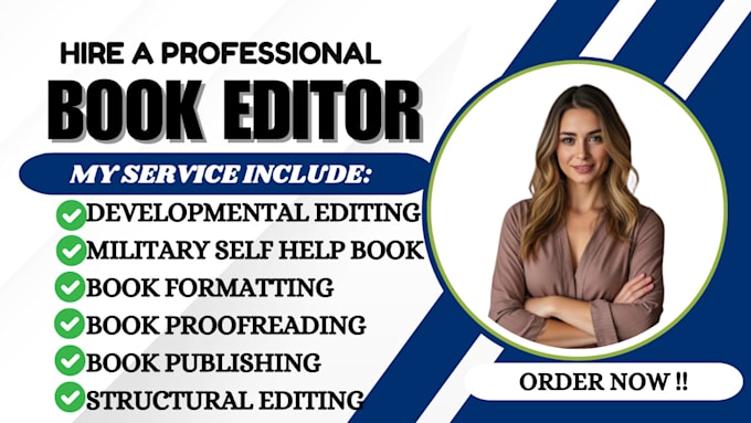 Gig Preview - Professional editing, proofread for military transition and self help books