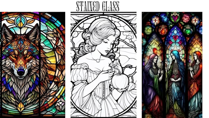 Gig Preview - Do stained glass art deco, stained glass pattern, mosaic, glass, dark art