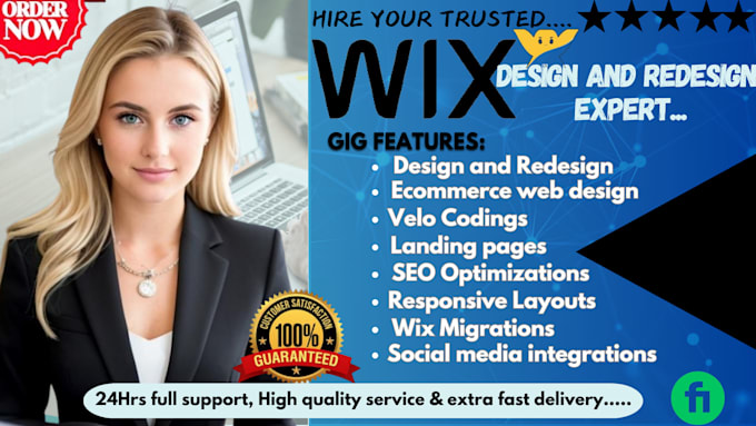 Gig Preview - Create wix website design redesign wix to wordpress website wix ecommerce studio