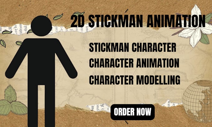 Gig Preview - Stick figure character 2d stickman animation video stickman 2d character video