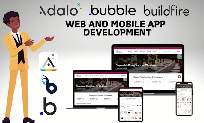 Bestseller - be adalo bubble io buildfire adalo saas mvp marketplace web mobile app developer