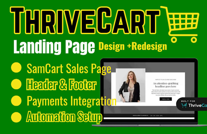 Bestseller - build thrivecart landing page, samcart kajabi sales page, optin, checkout design