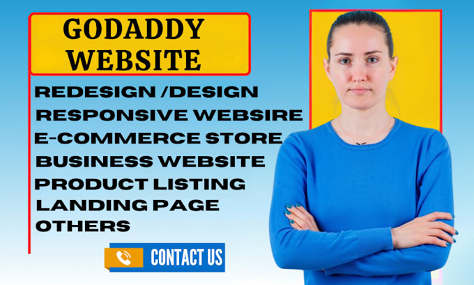 Gig Preview - Design godaddy ecommerce online store redesign landing page business website seo