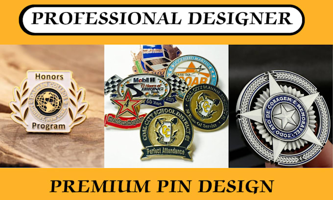 Bestseller - create a unique enamel pin design company badges and graphic tshirt design