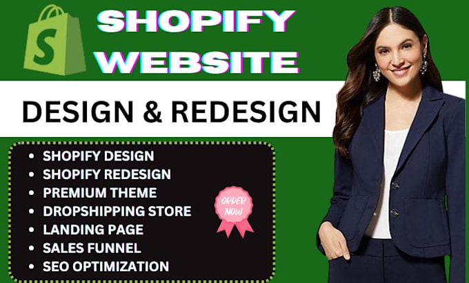 Gig Preview - Redesign shopify website design shopify store redesign shopify store design