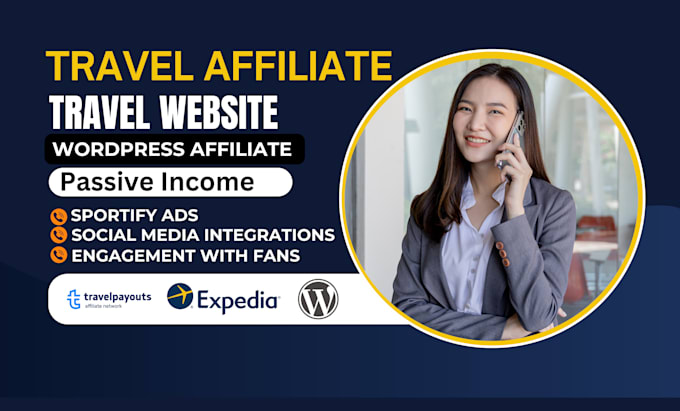 Gig Preview - Do travel affiliate website travel booking, wordpress travel affiliate