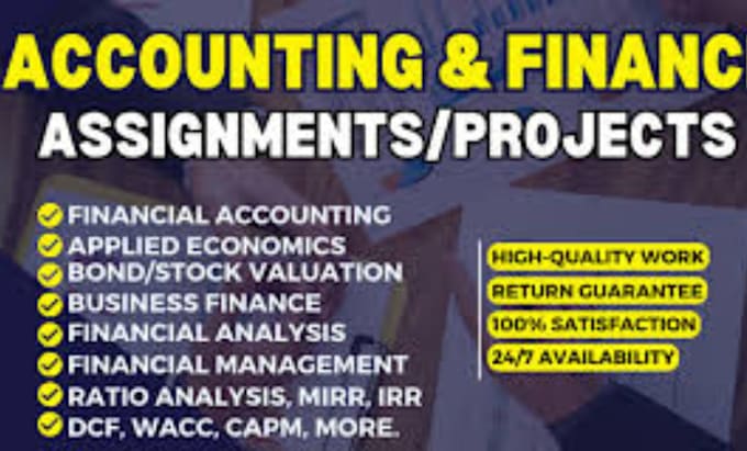 Gig Preview - Assist accounting and finance assignment, economic and financial tasks services