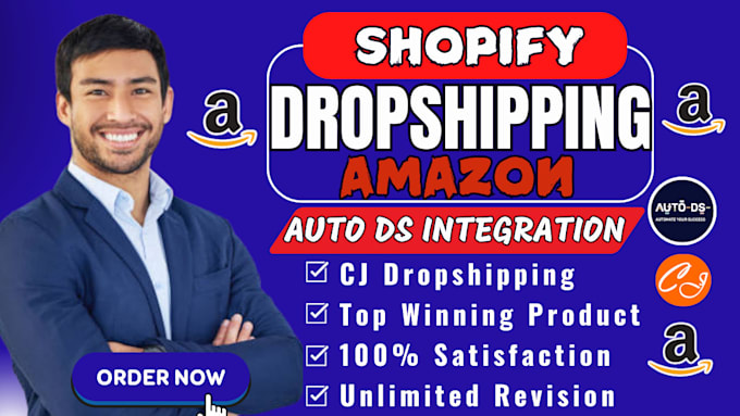 Bestseller - setup auto ds, cjdropship to shopify, amazon listing, shopify dropshipping store