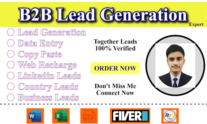 Gig Preview - Do b2b lead generation quality leads any industry