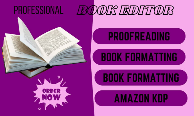 Gig Preview - Edit your ebook,book formatting, book proofreading, kdp format for amazon kindle