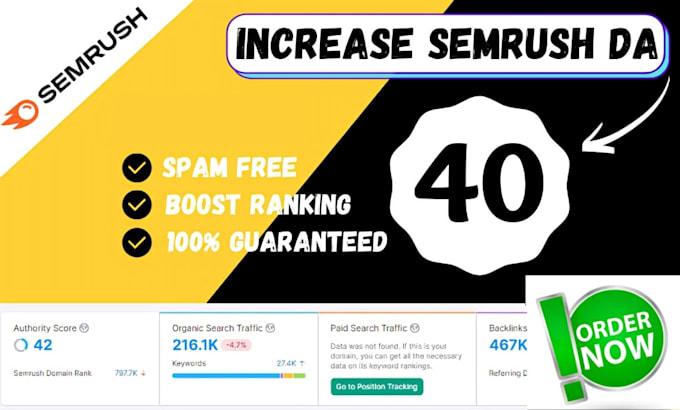 Bestseller - increase your semrush authority score to 70 plus high ranking domain