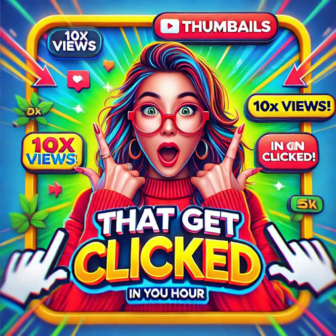 Gig Preview - Create eyecatching youtube thumbnails in 24 hours