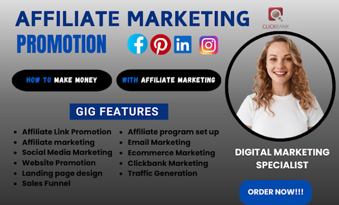 Gig Preview - Clickbank affiliate link promotion, affiliate marketing   link promotion