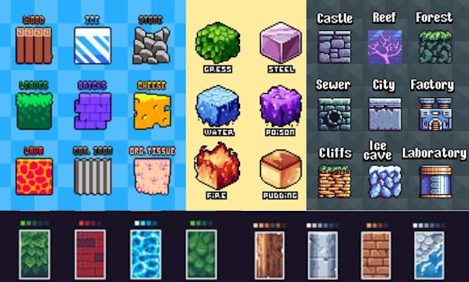 Bestseller - create tilesets for pixel game pixel art animation pixel game art pixel assets