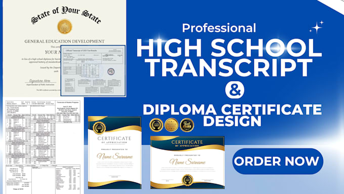 Bestseller - design high school college transcript, diploma ged certificate, award transcript