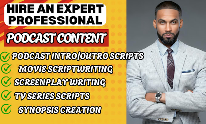 Gig Preview - Write podcast intro script youtube video script podcast content scriptwriting