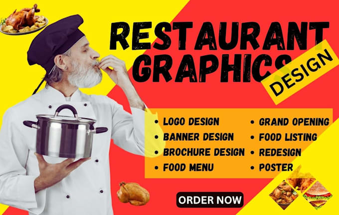 Gig Preview - Restaurant menu, open banner, restaurant logo redesign, poster, brochure, flyer