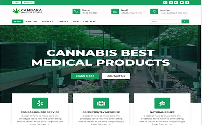 Gig Preview - Design cannabis cbd marijuana cigarette tobacco vape hemp shopify store website