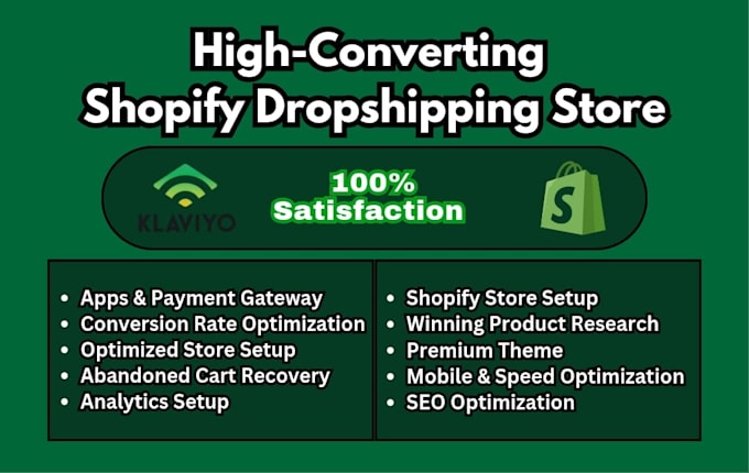 Bestseller - build, design and customize a high converting shopify dropshipping store