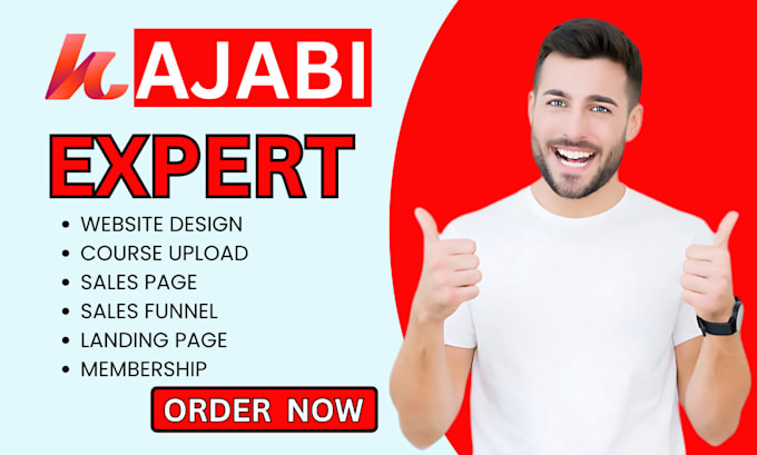 Gig Preview - Do kajabi sales funnel, landing page kajabi online course, website kajabi expert