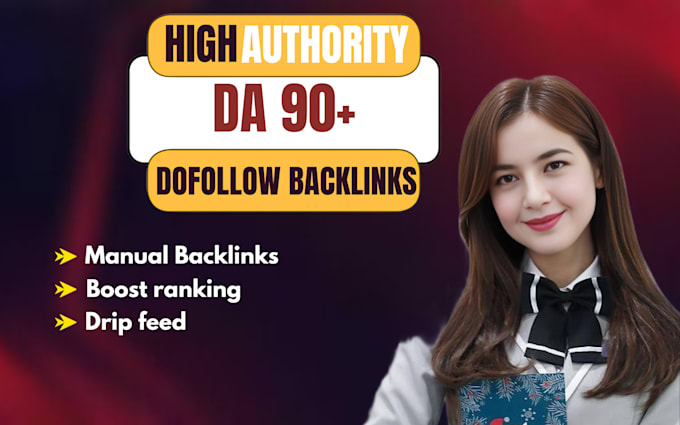 Gig Preview - High authority quality da 90 plus dofollow backlinks