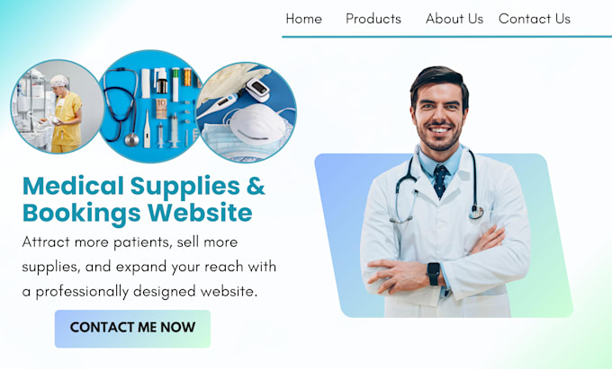 Gig Preview - Design an ecommerce website for medical supplies, website for medical bookings