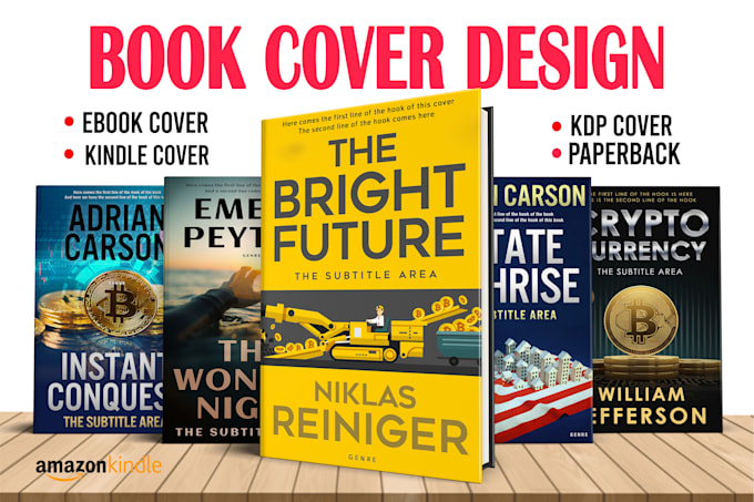 Gig Preview - Create modern, minimalist book cover or kindle cover, ebook cover design