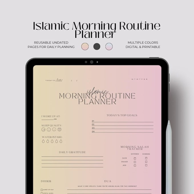 Gig Preview - Customize your islamic digital planner