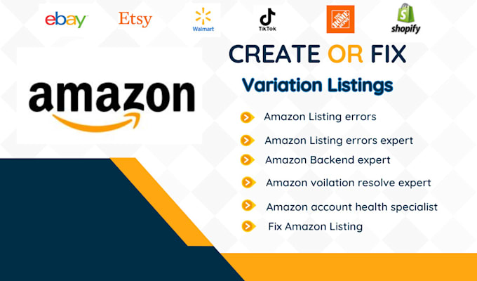 Gig Preview - Fix amazon listings errors, amazon variation, listing violation, brand approval