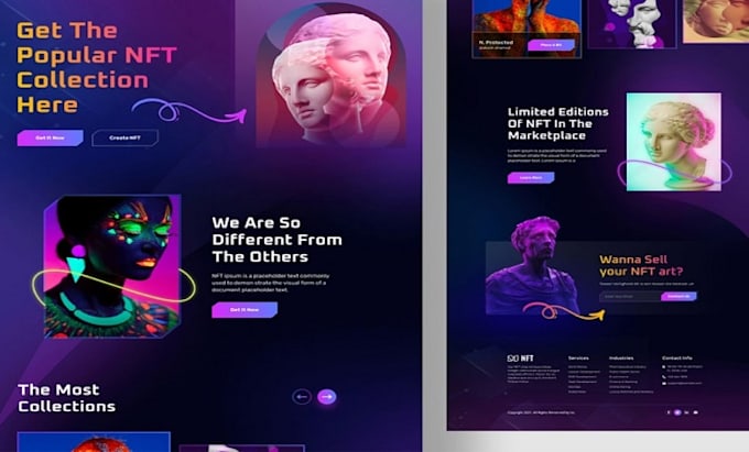 Bestseller - do nft website landing page uiux design figma expert modern nft crypto app