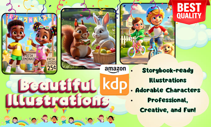 Gig Preview - Do children story book illustration children story book children book kids book