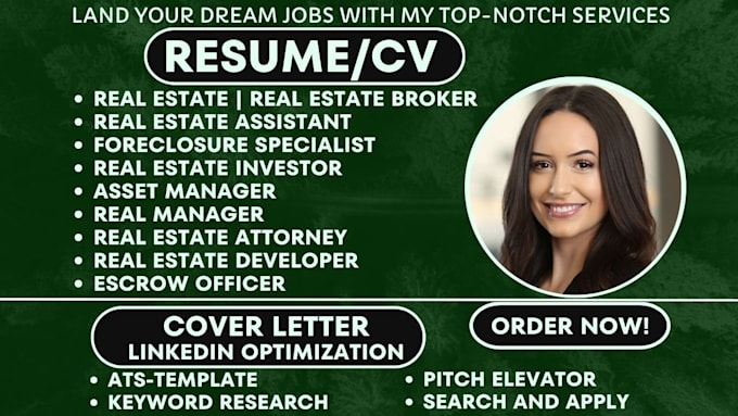 Gig Preview - Write real estate resume, broker, lawyer, property, leasing, manager, appraiser