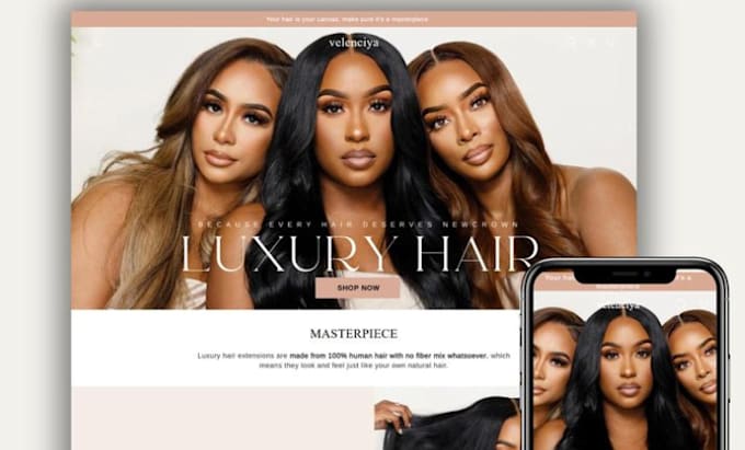 Gig Preview - Design wix hair extension store hair beauty wix wig website hair extension store