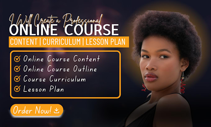 Gig Preview - Create online course content course curriculum lesson plan course outline