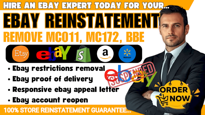 Bestseller - remove ebay suspension ebay, etsy, tiktok shop, amazon reinstatement, mc011, bbe