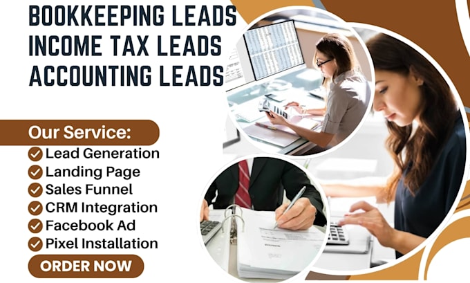 Bestseller - generate bookkeeping leads income tax leads cpa accounting leads via facebook ad