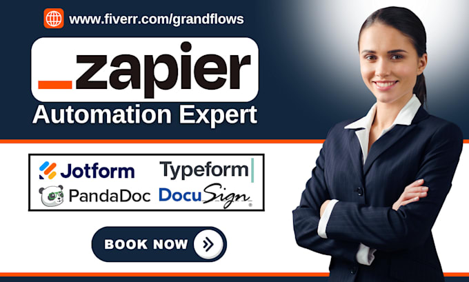 Gig Preview - Setup zapier automations jotform typeform wpform integrate docusign pandadoc zap