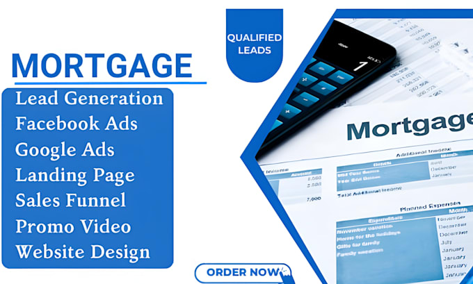 Gig Preview - Generate mortgage leads mortgage sales funnel mortgage landing page broker leads