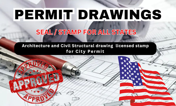 Gig Preview - Architectural design, texas, arizona pe stamp for city permit