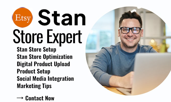 Gig Preview - Do stan store ebook upload stan store marketing shopify digital payhip beacon ai