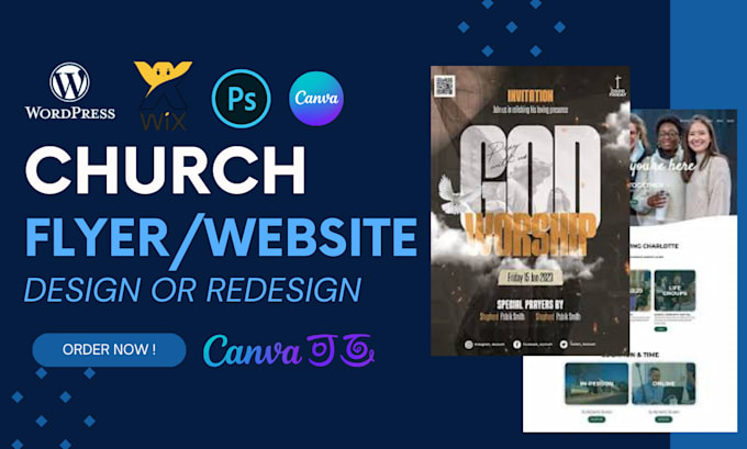 Bestseller - design or redesign church flyer or logo, church website, evangelism, church app