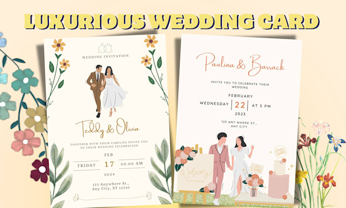 Gig Preview - Design a stunning wedding invitation digital, printable