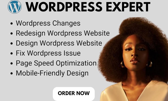 Gig Preview - Do wordpress changes redesign wordpress website design fix wordpress issue bug