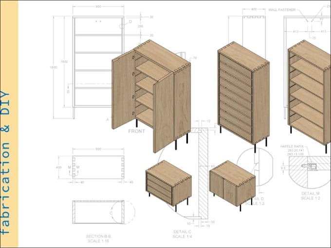 Gig Preview - Home decor 3d, 2d, cad, sketchup woodworking build plan